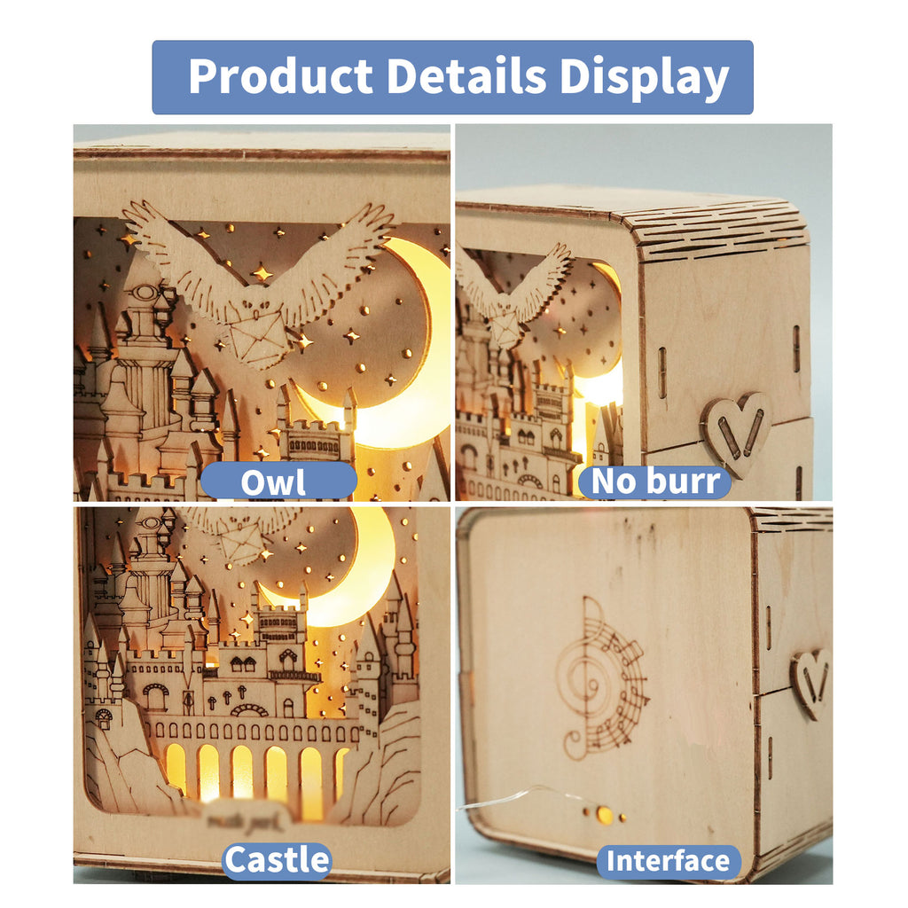 MUSIC PARK 3D Wooden Puzzles Night Lights Desk Decorations Birthday Christmas Gifts For Women Age14 Above