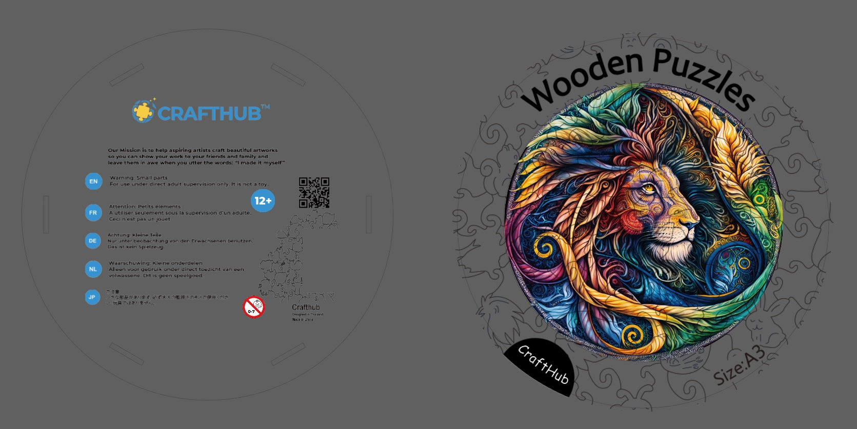 CraftHub Round And Rectangle Wooden Box