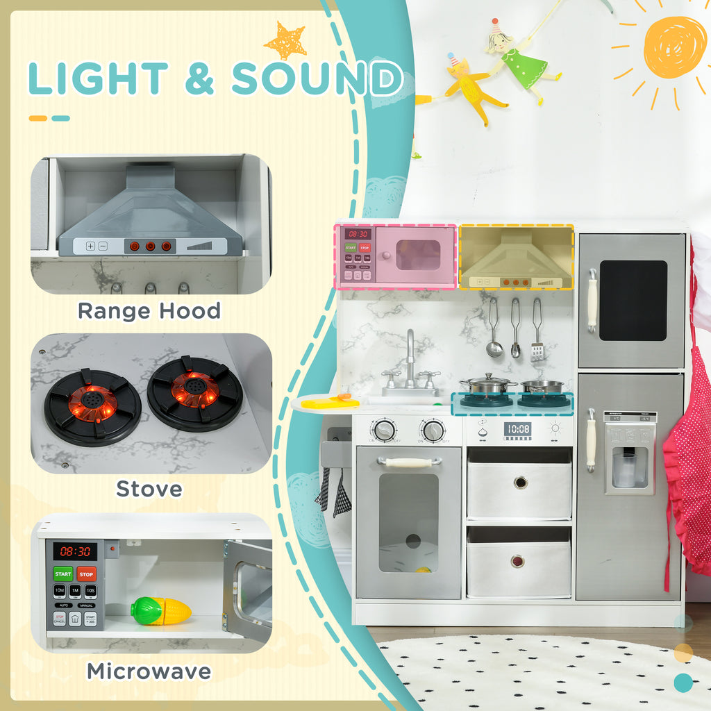 Play Kitchen Set for Kids W/ Lights Sounds