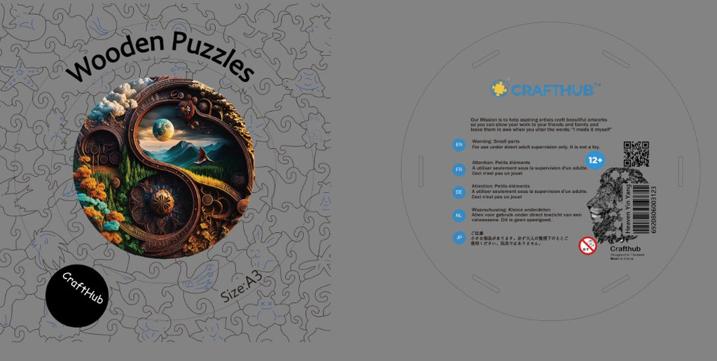 CraftHub Round And Rectangle Wooden Box