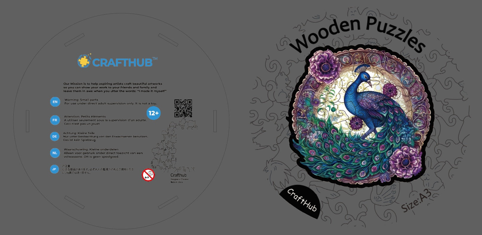 CraftHub Round And Rectangle Wooden Box