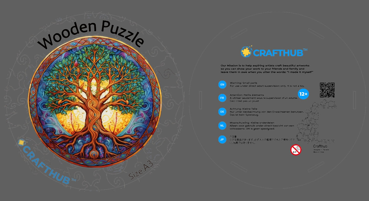 CraftHub Round And Rectangle Wooden Box