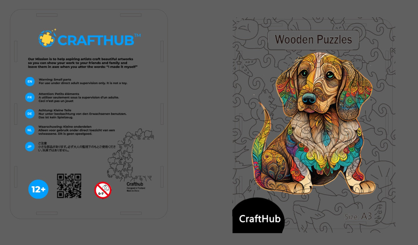 CraftHub Round And Rectangle Wooden Box