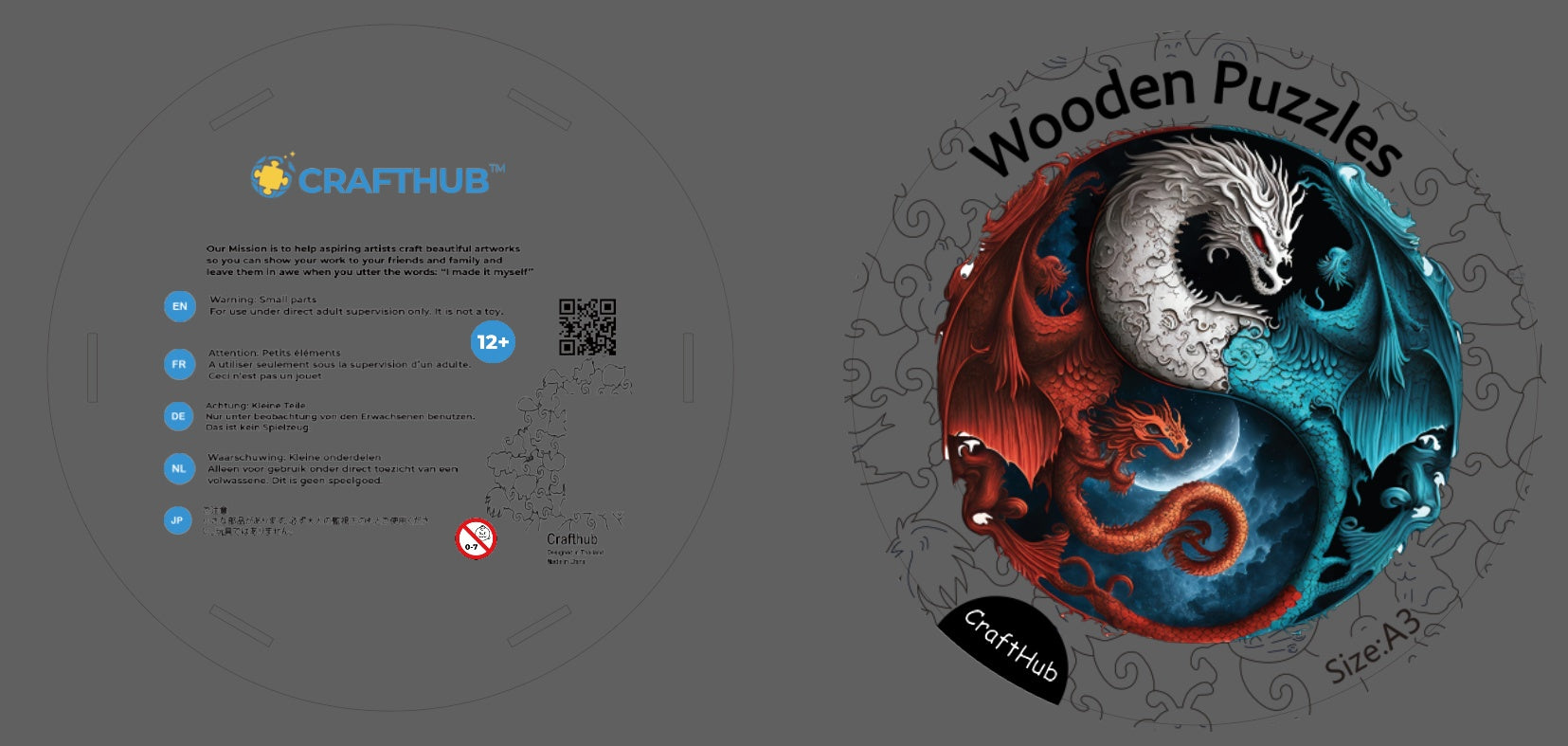 CraftHub Round And Rectangle Wooden Box